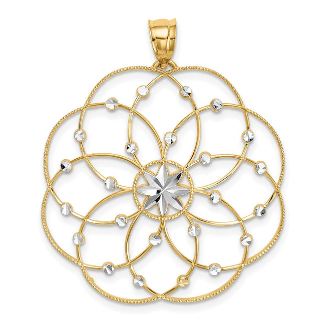 14k Yellow & Rhodium Pendants Style PRF313 - Classique Jewelry Inc.