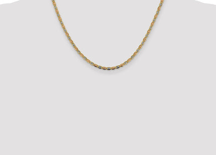 14K Tri-color Pav Valentino with Lobster Clasp Chain (Style PVL060-18)