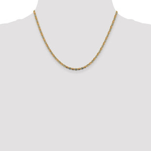 14K Tri-color Pav Valentino with Lobster Clasp Chain (Style PVL060-18)