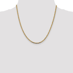 14K Tri-color Pav Valentino with Lobster Clasp Chain (Style PVL060-20)