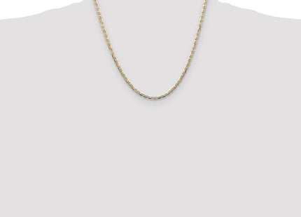 14k Tri-color Gold Pav Valentino Chain (Style PVL070-20)