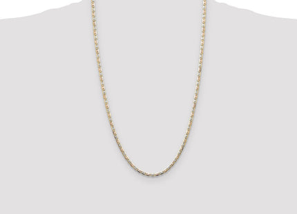 14k Tri-color Gold Pav Valentino Chain (Style PVL070-26)