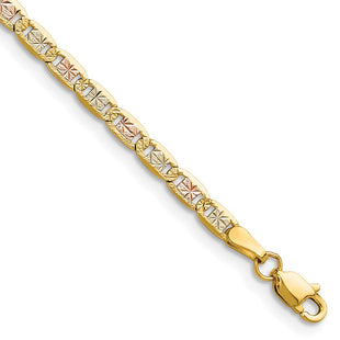 14k Tri-color Gold Pav Valentino Chain (Style PVL070-8)