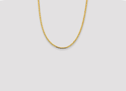 14K Tri-color Pav Valentino with Lobster Clasp Chain (Style PVL080-22)