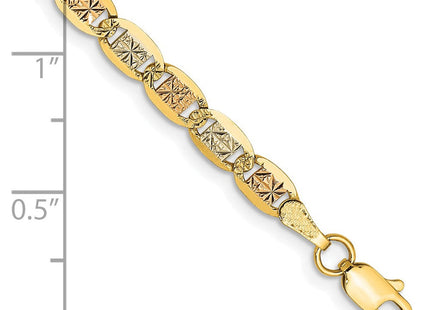 14K Tri-color Pav Valentino with Lobster Clasp Bracelet (Style PVL080-7)
