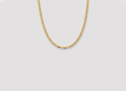 14K Tri-color Pav Valentino with Lobster Clasp Chain (Style PVL100-22)