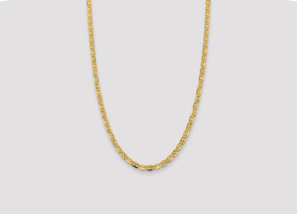 14K Tri-color Pav Valentino with Lobster Clasp Chain (Style PVL100-26)