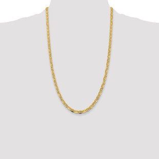 14K Tri-color Pav Valentino with Lobster Clasp Chain (Style PVL100-26)