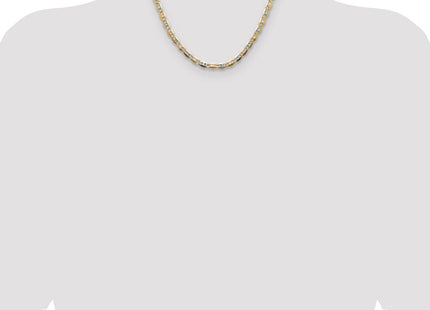 14k Tri-color Gold Pav Valentino Chain (Style PVL120-18)