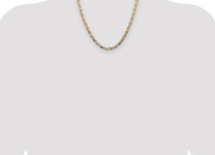 14k Tri-color Gold Pav Valentino Chain (Style PVL120-20)