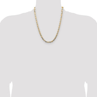 14k Tri-color Gold Pav Valentino Chain (Style PVL120-22)