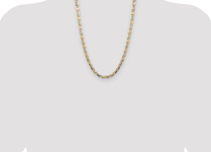 14k Tri-color Gold Pav Valentino Chain (Style PVL120-24)