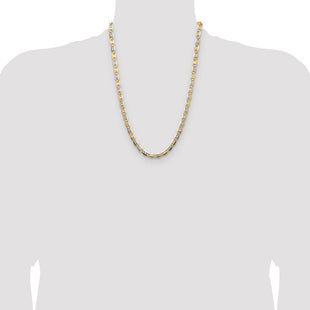 14k Tri-color Gold Pav Valentino Chain (Style PVL120-24)