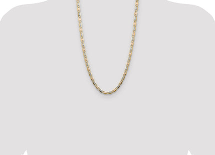14k Tri-color Gold Pav Valentino Chain (Style PVL120-26)