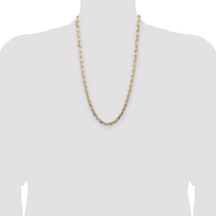 14k Tri-color Gold Pav Valentino Chain (Style PVL120-26)