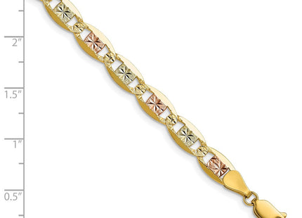 14k Tri-color Gold Pav Valentino Chain (Style PVL120-8)