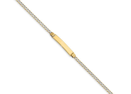 14k Yellow & Rhodium Chain Bracelets Style PW080ID - Classique Jewelry Inc.