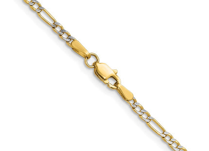 14k Yellow & Rhodium Chains Style PWC060 - Classique Jewelry Inc.