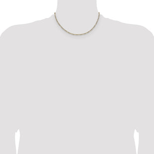 14k Semi-solid with Rhodium Pav Figaro Chain (Style PWC060-16)
