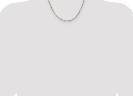 14k Semi-solid with Rhodium Pav Figaro Chain (Style PWC060-18)