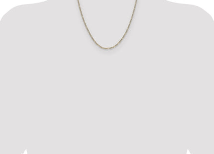 14k Semi-solid with Rhodium Pav Figaro Chain (Style PWC060-20)