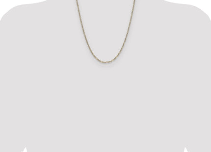 14k Semi-solid with Rhodium Pav Figaro Chain (Style PWC060-22)