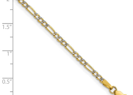 14k Yellow & Rhodium Chains Style PWC060 - Classique Jewelry Inc.