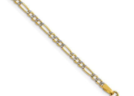 14k Yellow & Rhodium Chains Style PWC060 - Classique Jewelry Inc.