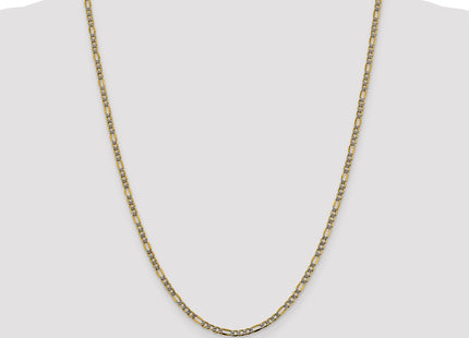 14k Yellow & Rhodium Chains Style PWC080 - Classique Jewelry Inc.