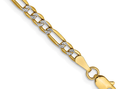 14K gold figaro link bracelet