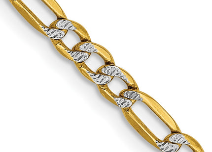14k Yellow & Rhodium Chains Style PWC080 - Classique Jewelry Inc.