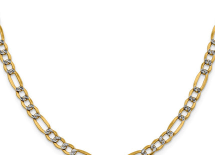 14k Yellow & Rhodium Chains Style PWC120 - Classique Jewelry Inc.