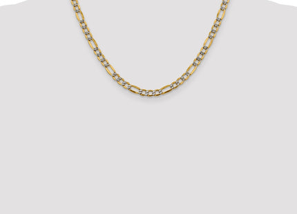 14k Yellow & Rhodium Chains Style PWC120 - Classique Jewelry Inc.