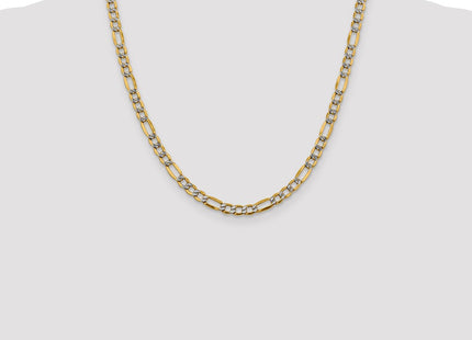 14k Yellow & Rhodium Chains Style PWC120 - Classique Jewelry Inc.