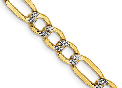 14k Yellow & Rhodium Chains Style PWC120 - Classique Jewelry Inc.