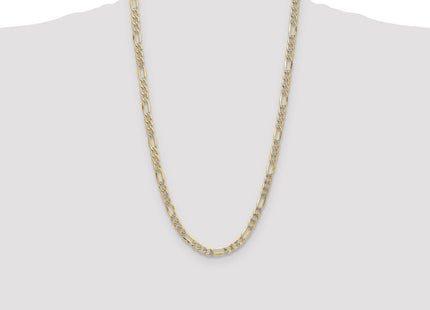 14k Semi-solid with Rhodium Pav Figaro Chain (Style PWC150-26)