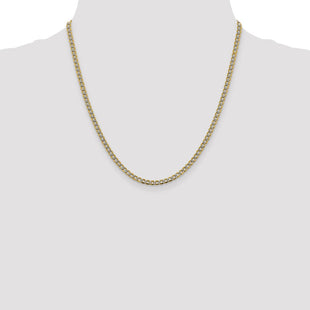 14K Semi-Solid with Rhodium Pav Curb with Lobster Clasp Chain (Style PWF080-20)