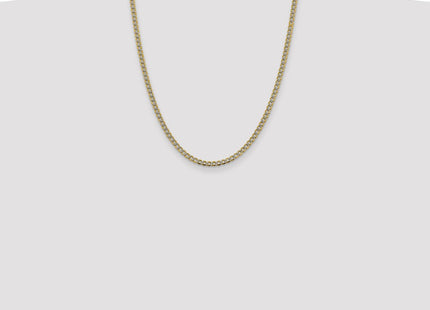 14K Semi-Solid with Rhodium Pav Curb with Lobster Clasp Chain (Style PWF080-22)