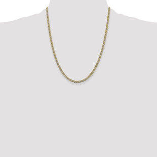 14K Semi-Solid with Rhodium Pav Curb with Lobster Clasp Chain (Style PWF080-22)