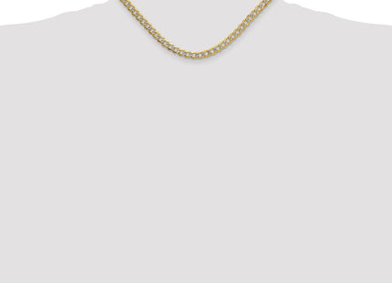 14k Semi-solid with Rhodium Pav Curb Chain (Style PWF160-16)