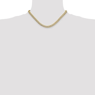 14k Semi-solid with Rhodium Pav Curb Chain (Style PWF160-16)