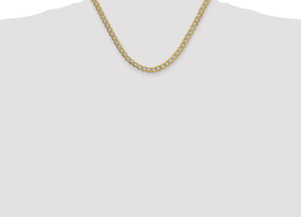 14k Semi-solid with Rhodium Pav Curb Chain (Style PWF160-18)