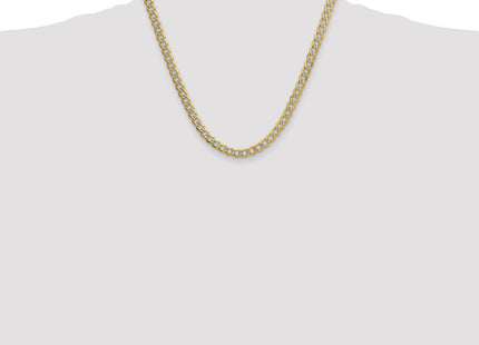 14k Semi-solid with Rhodium Pav Curb Chain (Style PWF160-20)