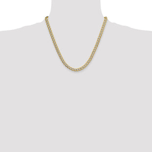 14k Semi-solid with Rhodium Pav Curb Chain (Style PWF160-20)