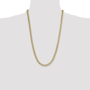 14k Semi-solid with Rhodium Pav Curb Chain (Style PWF160-26)