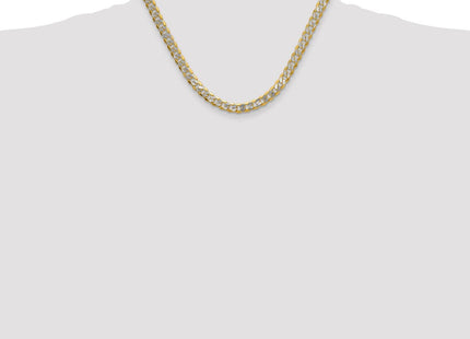 14k Semi-solid with Rhodium Pav Curb Chain (Style PWF180-18)