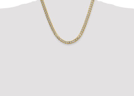 14k Semi-solid with Rhodium Pav Curb Chain (Style PWF180-20)