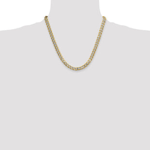 14k Semi-solid with Rhodium Pav Curb Chain (Style PWF180-20)