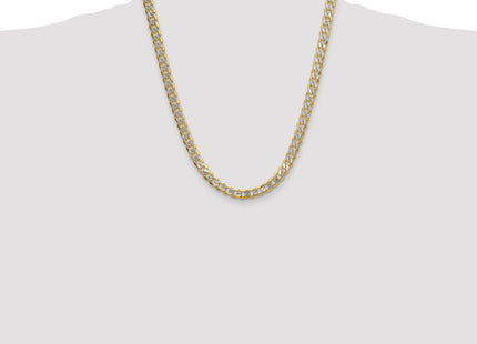14k Semi-solid with Rhodium Pav Curb Chain (Style PWF180-22)