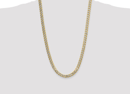 14k Semi-solid with Rhodium Pav Curb Chain (Style PWF180-26)